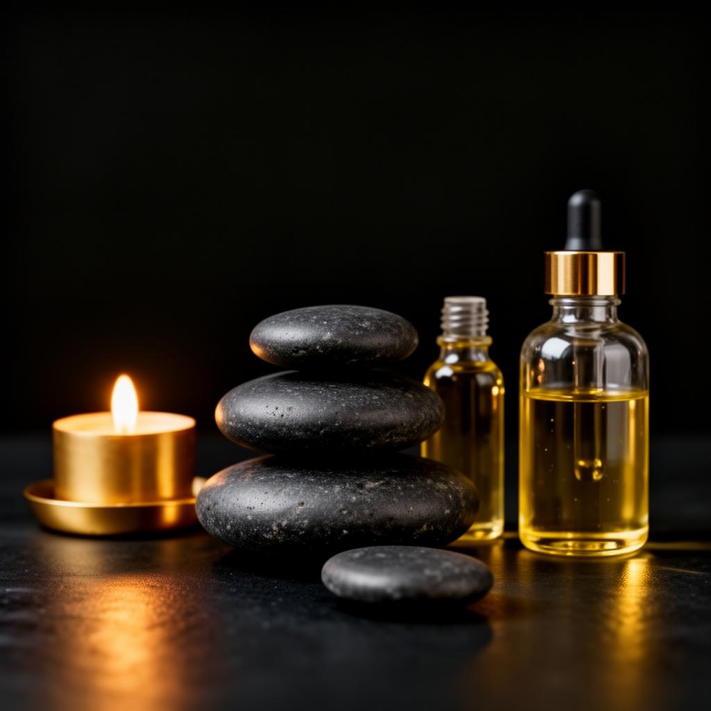 Warm stones and essential oils